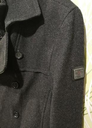 Мужское темносерое двубортное шерстяное пальто s. oliver7 фото