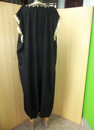 Оригінальне літнє плаття-комбінезон тонкий бавовна в етно стилі з вишивкою3 фото