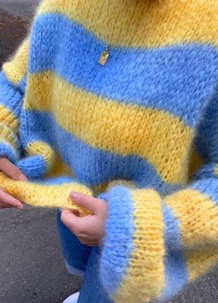 Светр оверсайз ручної роботи з вовни альпака