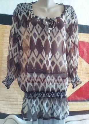 Оригинальная женская блузка-туника  размер 16 xxl