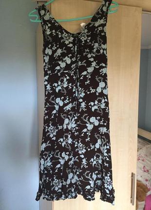 Платье сарафан с бирюзовыми цветами из франции