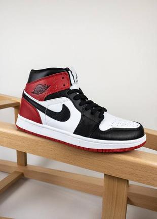 Кросівки преміум якості nike air jordan 1 retro red, кроссовки женские кожа