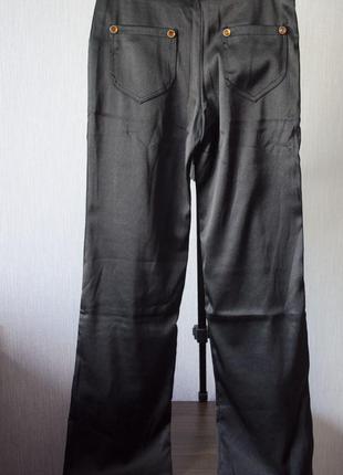Класичні чорні атласні  штани\брюки3 фото