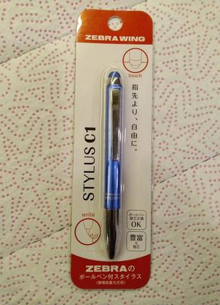 Шариковая ручка  стилус zebra wing stylus c1 ballpoint pen - 0.7 mm - blue body