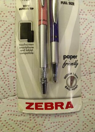 Ручки стилусы  zebra styluspen telescopic ballpoint pen, medium point 1.0mm pink and purple barrels8 фото