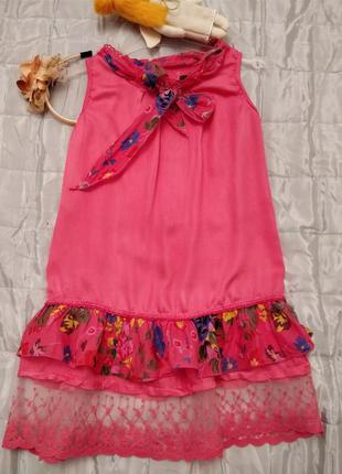 Літнє плаття для дівчинки 6-8 рочків (віскоза+котон)1 фото