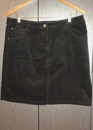Классная  вельветиновая юбка  черного цвета, george , размер 12(40).