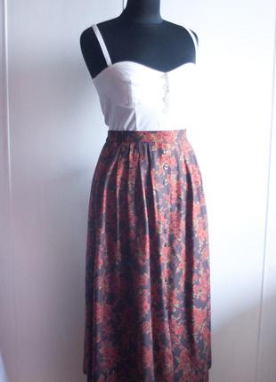 Юбка миди цветочная