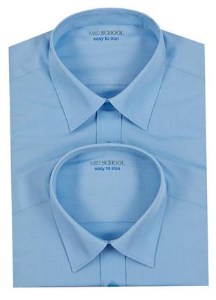 Школьные рубашки 10-11 лет marks&spenser англия, голубые2 фото