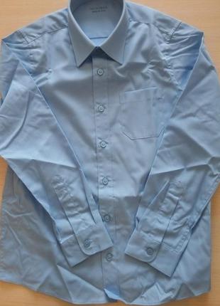 Школьные рубашки 10-11 лет marks&spenser англия, голубые5 фото