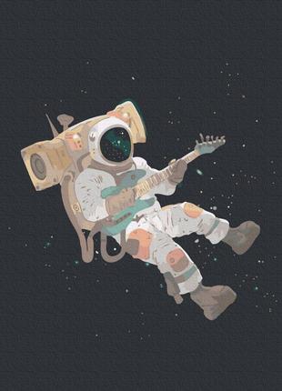 Картина по номерам космонавт рокер