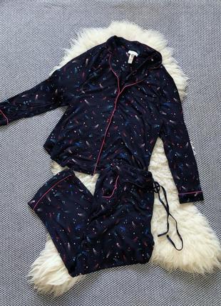 Домашній костюм піжама monsoon сорочка принт натуральна віскоза