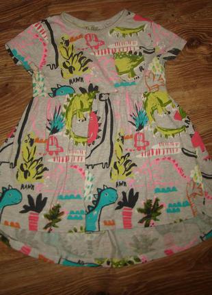 Next классное трикотажное платье некст на 1,5-2 года , 100 коттон, индия, 2016 года