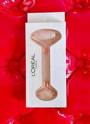 Массажный роллер из розового кварца l’oréal . массаж