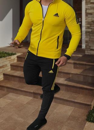 Чоловічий спортивний костюм adidas, мужской спортивний костюм адидас жёлтый1 фото