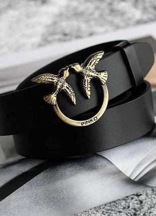 Ремінь жіночий чорний в стилі pinko / ремінь пасок
