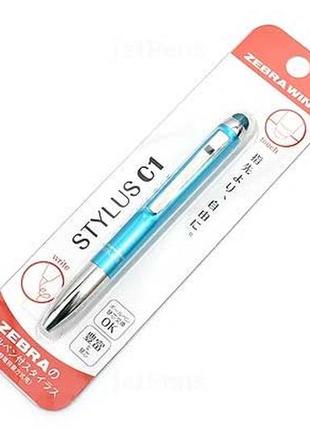 Кулькова ручка стилус zebra wing stylus c1 ballpoint pen — 0.7 mm — light blue8 фото