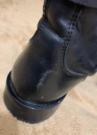 Чёрные кожаные ботинки stradivarius4 фото