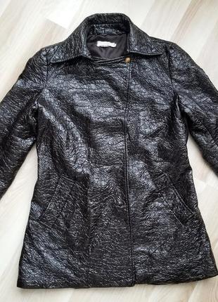 Виниловый плащ двубортный виниловая куртка двубортная демисезонная куртка3 фото