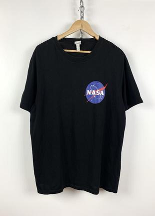 Оригинальная черная футболка h&m x nasa