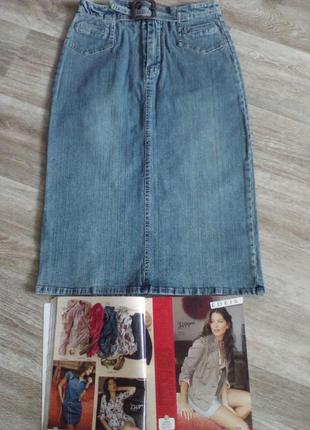 Стиляжная джинсова спідниця - гумка 10