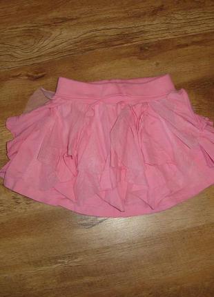 Розовая трикотажная юбка на 3-4 года от matalan