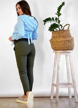 👑vip👑 брюки котон для беременных брюки чинос для беременных с высоким поясом3 фото