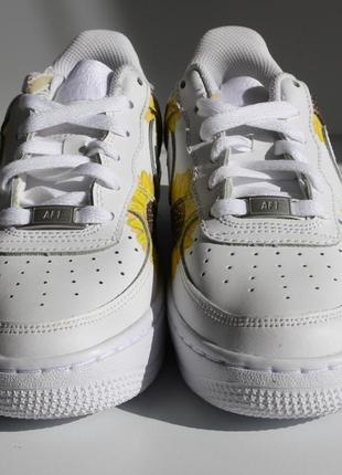 Кастомні кросівки nike air force 1 custom "соняшник" 36.5 розмір 23.7 см5 фото