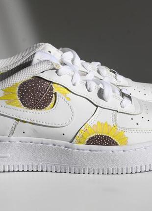 Кастомні кросівки nike air force 1 custom "соняшник" 36.5 розмір 23.7 см2 фото