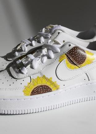 Кастомні кросівки nike air force 1 custom "соняшник" 36.5 розмір 23.7 см1 фото