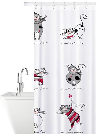 Штора для ванной комнаты tatkraft 180 х 180 см веселые коты