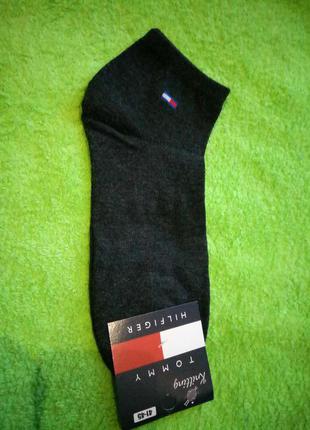 Шкарпетки tommy hilfiger класика укорочені сірі1 фото