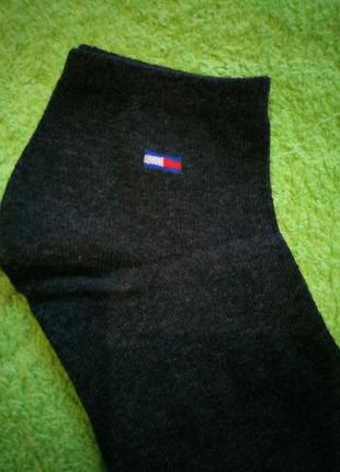Шкарпетки tommy hilfiger класика укорочені сірі2 фото