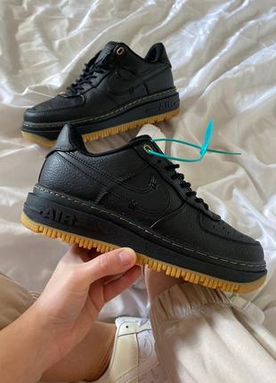 Nike air force 1 luxe black gum   мужские кроссовки найк  аир форс  черные8 фото