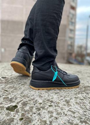 Nike air force 1 luxe black gum   мужские кроссовки найк  аир форс  черные3 фото
