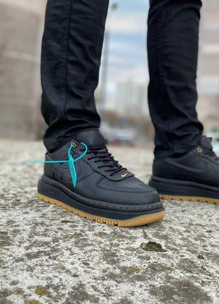 Nike air force 1 luxe black gum   мужские кроссовки найк  аир форс  черные1 фото