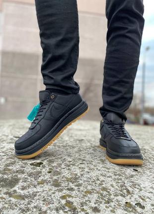 Nike air force 1 luxe black gum   мужские кроссовки найк  аир форс  черные7 фото