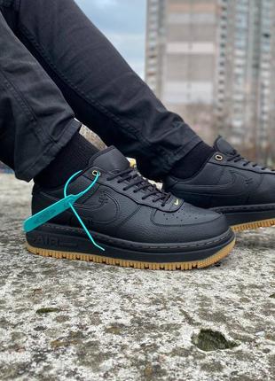 Nike air force 1 luxe black gum   мужские кроссовки найк  аир форс  черные2 фото