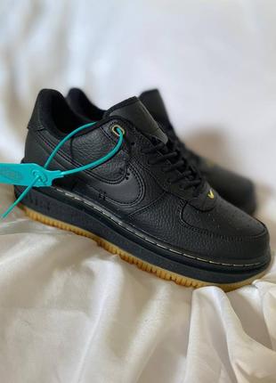 Nike air force 1 luxe black gum   мужские кроссовки найк  аир форс  черные5 фото