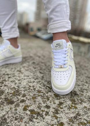 Air force 1 low white/sail/grey(рефлектив) женские кроссовки найк аир форс белые2 фото