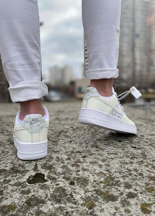 Air force 1 low white/sail/grey(рефлектив) жіночі кросівки найк аір форс білі9 фото