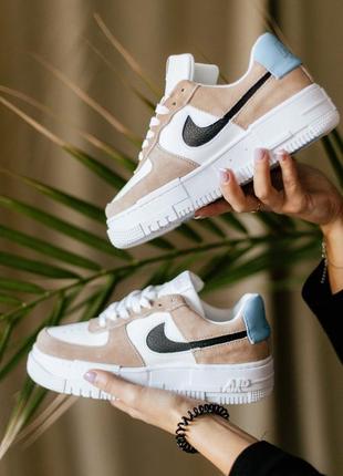 Nike air force 1 low pixel desert sand женские кроссовки найк аир форс