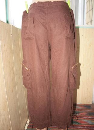 Скидка! стильные натуральные штаны лён+вискоза5 фото