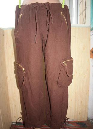 Знижка! стильні натуральні штани льон+віскоза