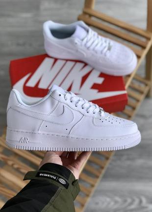 Nike air force 1 low жіночі шкіряні низькі кросівки найк еир форс білі класичні