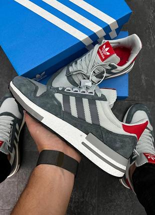 Сірі чоловічі кросівки adidas zx 500 rm grey 44 розмір