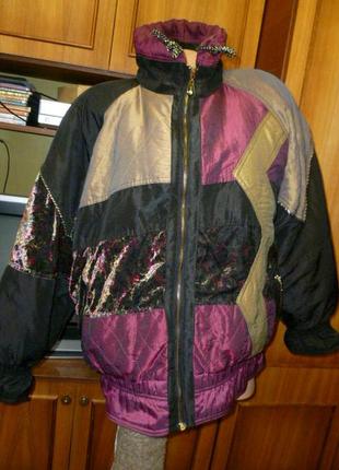 Вінтажна тепла лижна куртка prili sport демісезонна вінтаж 80-90гг,оверсайз