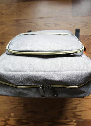 Великий сірий тканинний рюкзак!3 фото
