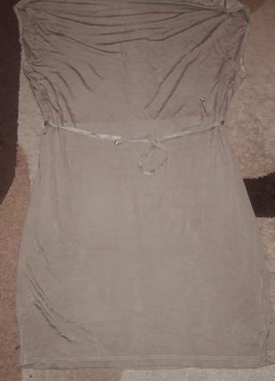 Платье песочного цвета под поясок1 фото