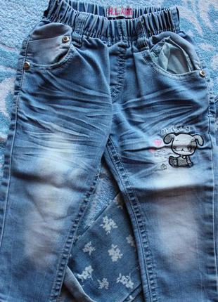 Модные джинсы на девочку 8-18м на резинке